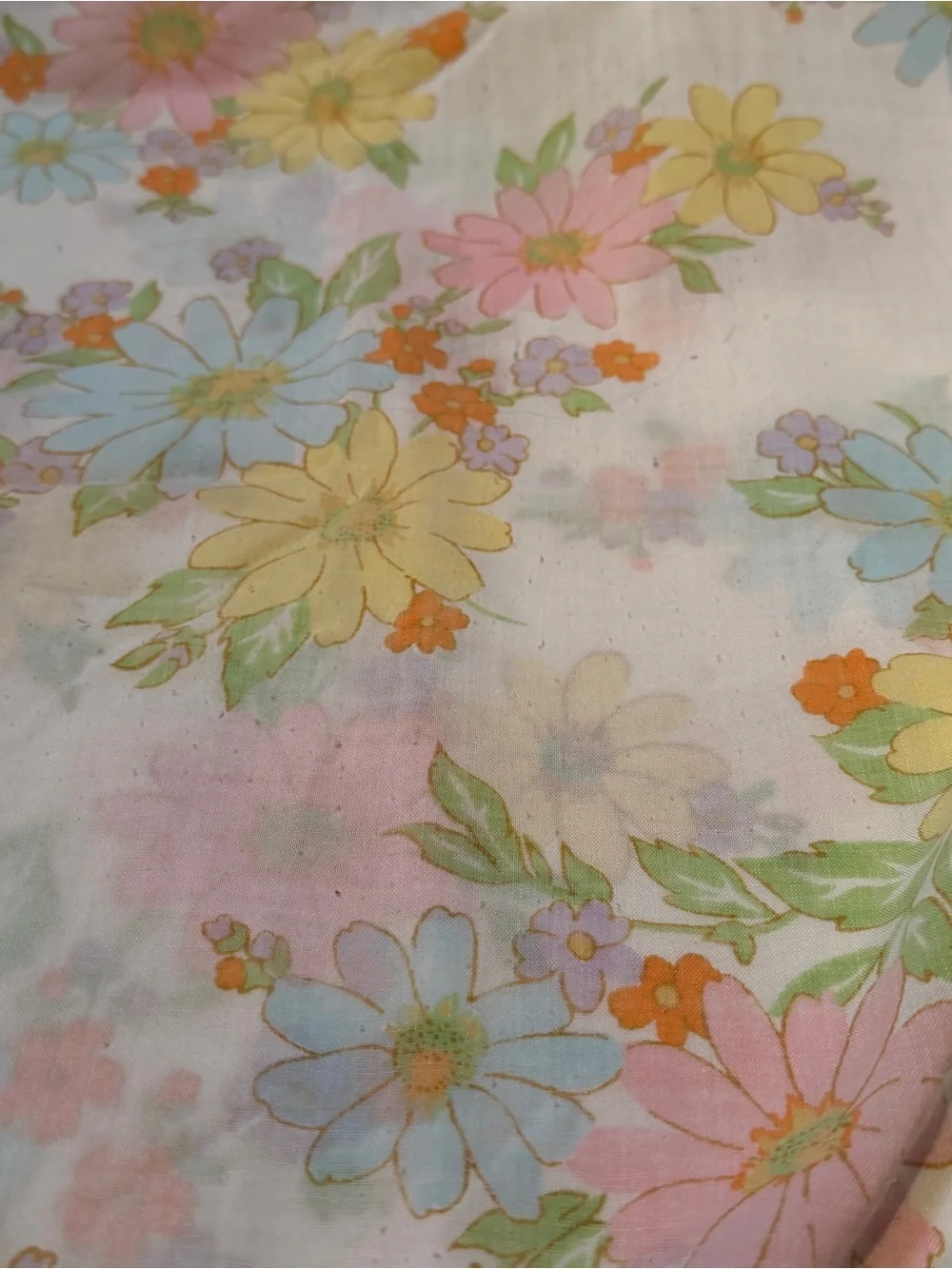 Vintage Cannon Monticello Twin Flower Power Sheet Set Fitted Flat Mod Daisy